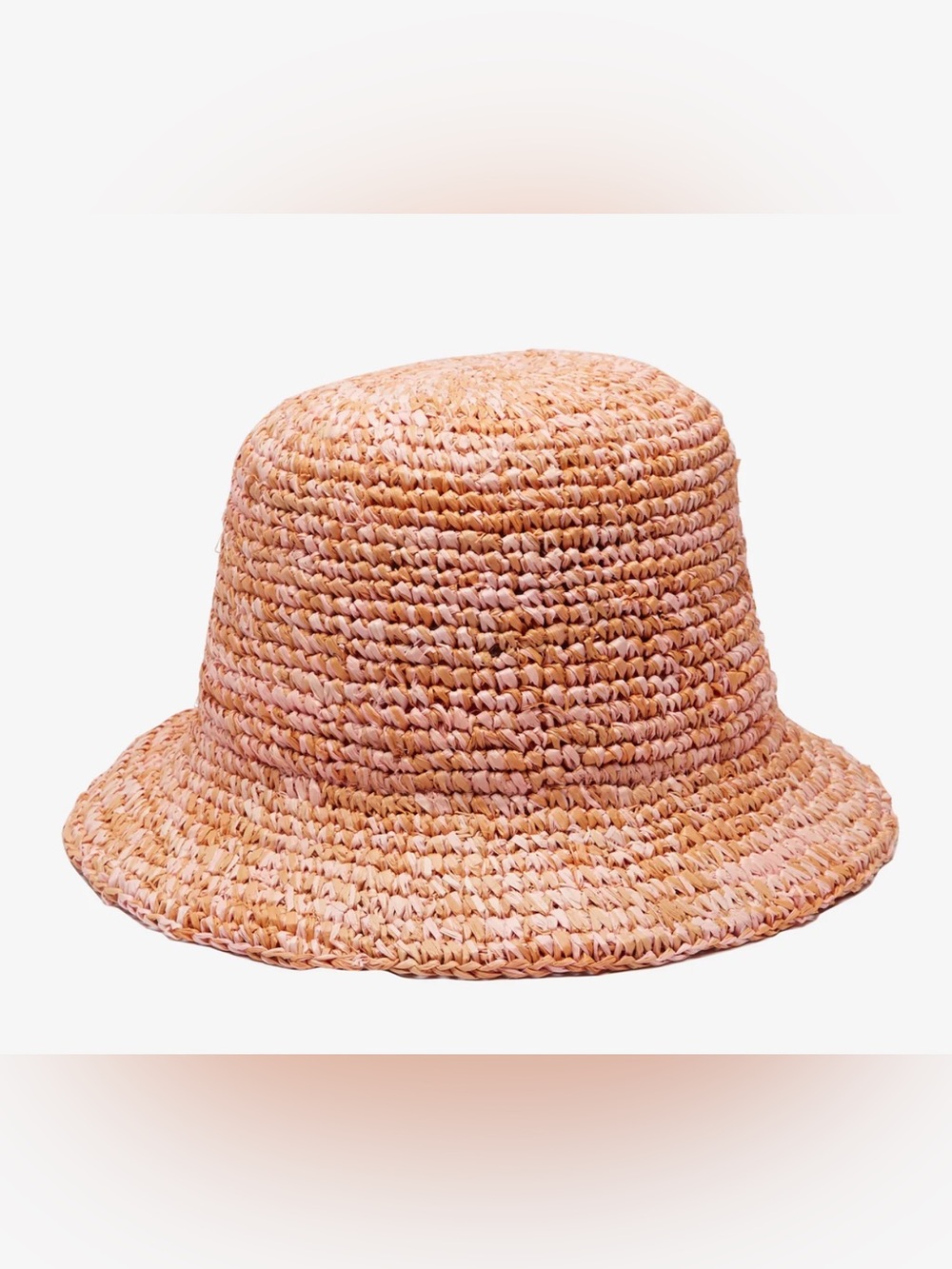 WYETH Noa Raffia Bucket in Peach
